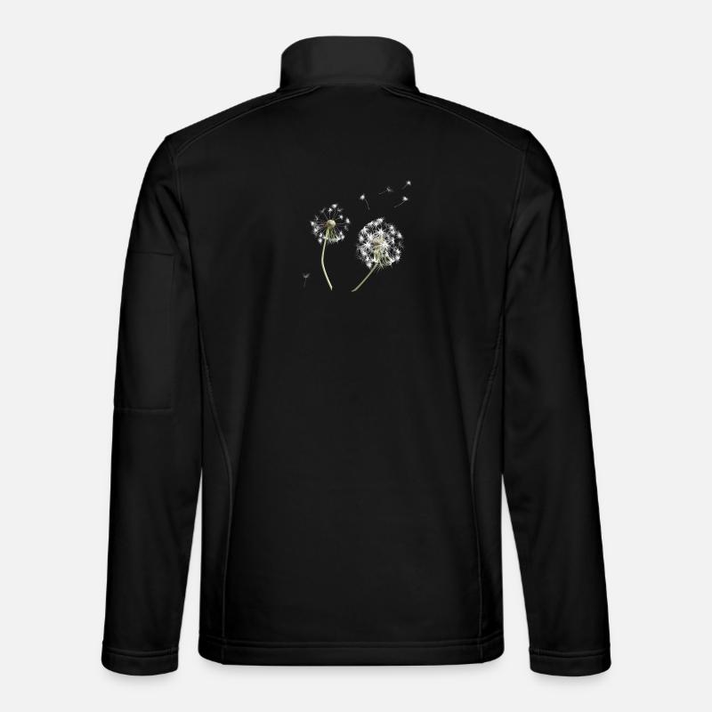 White dandelion silhouette - Unisex Softshell Jacket - black