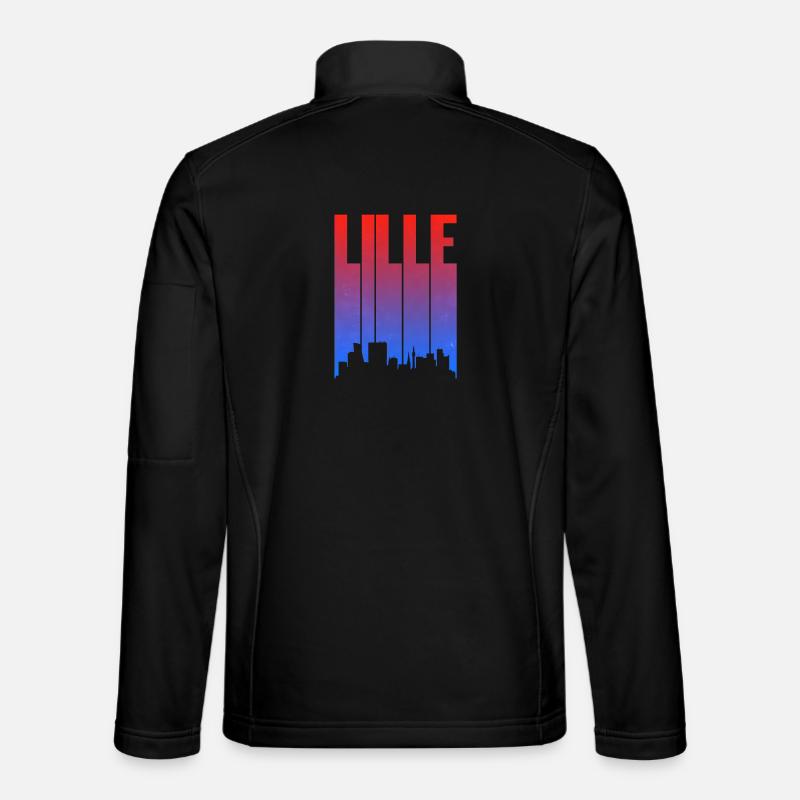 Lille Stadt Skyline Gradient - Unisex Softshelljacke - Schwarz