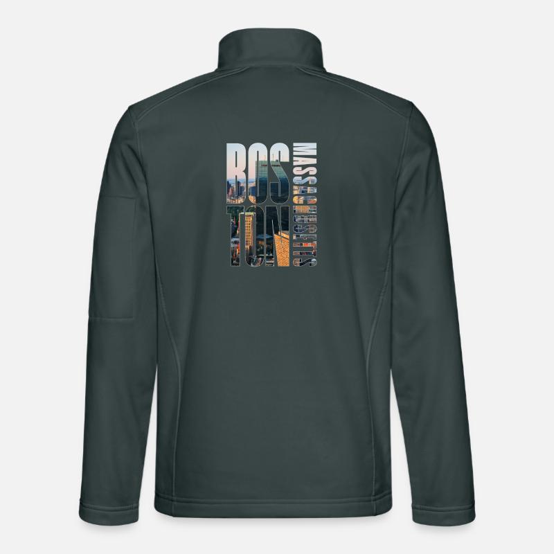 Boston Downtown Skyline Motiv Unisex Softshelljacke