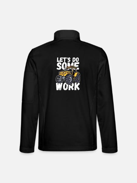 Bauernhof Bauer Traktor Statement Feld Schlepper - Unisex Softshelljacke - Schwarz - Hinten