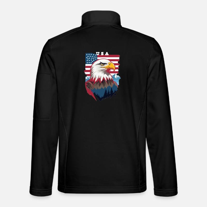 Bald eagle - Unisex Softshell Jacket - black