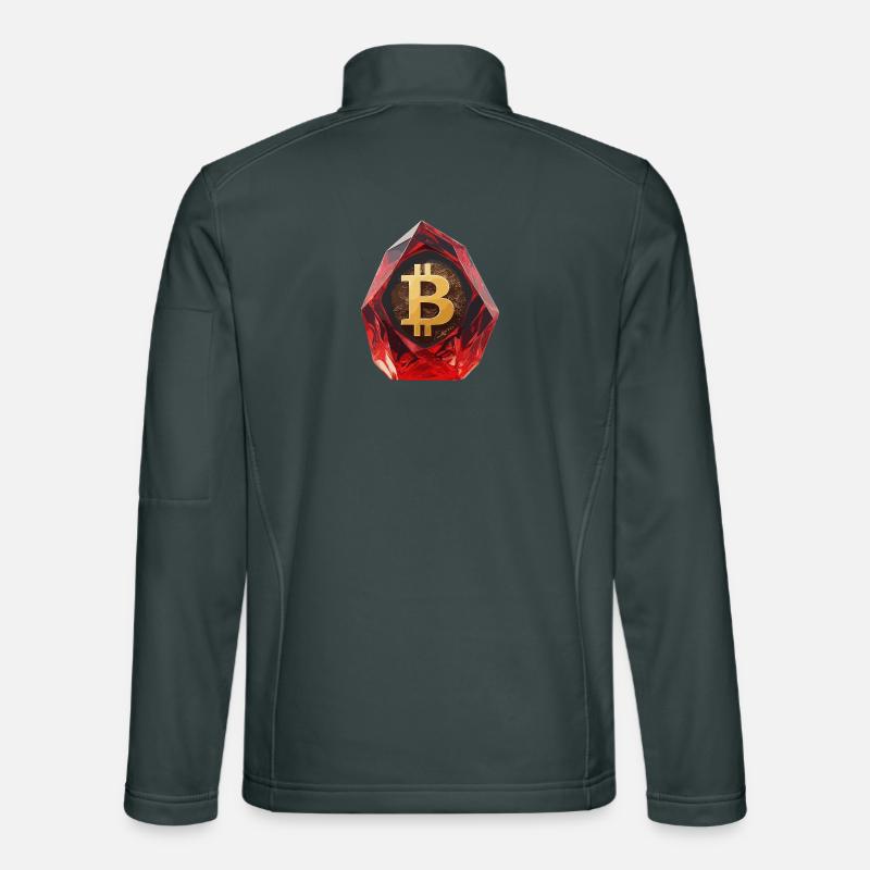 Bitcoin Crystal Design for Custom Printing Unisex Softshell Jacket