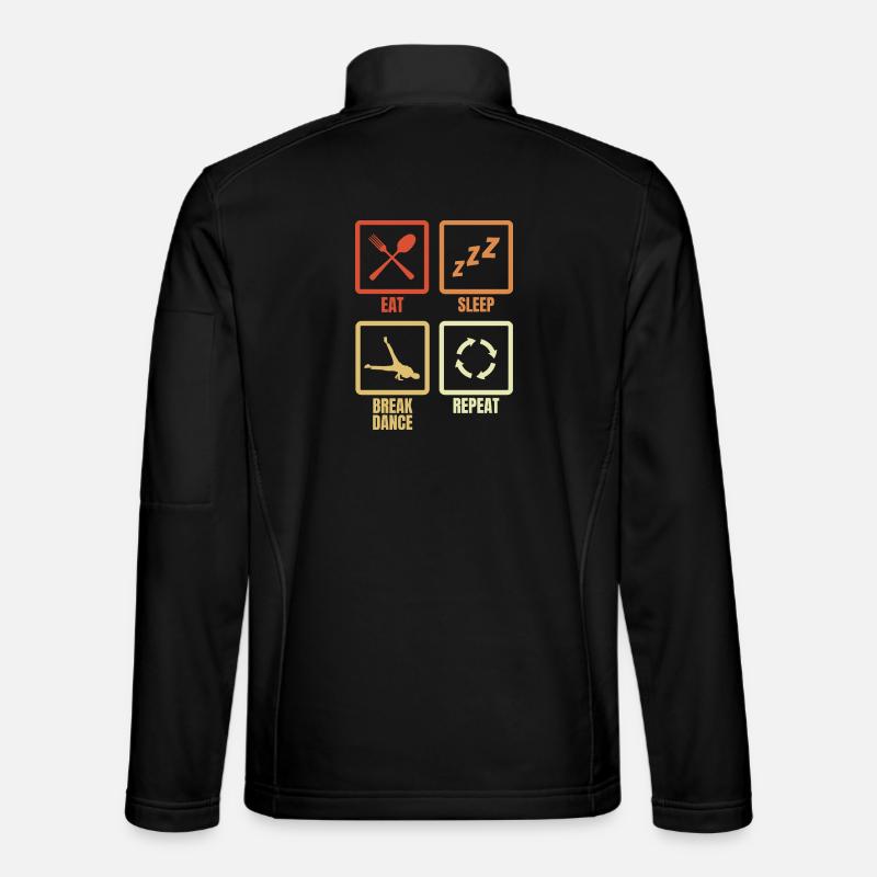 Essen Schlafen Breakdance Wiederholen - Unisex Softshelljacke - Schwarz