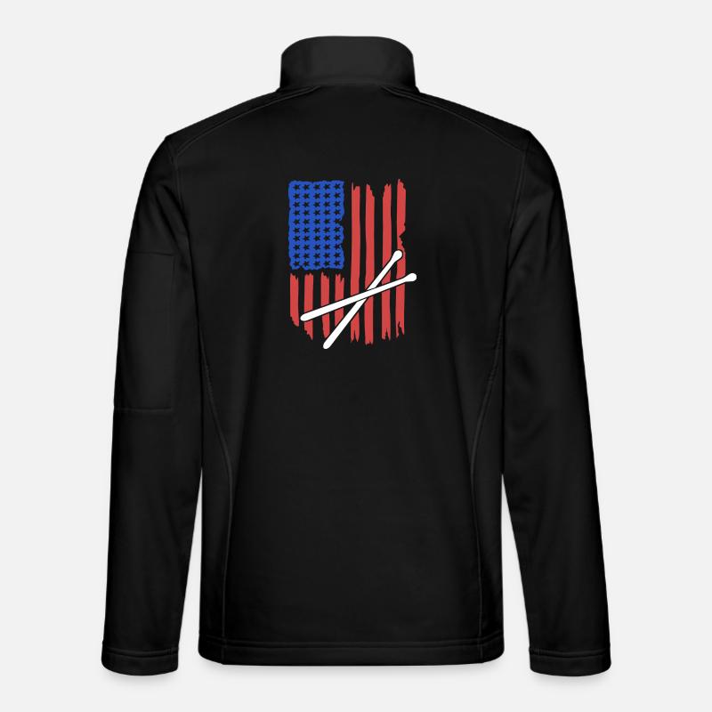 Drumstick Amerikanische Flagge - Unisex Softshelljacke - Schwarz