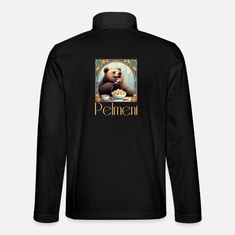 Pelmeni Bear Russian Gift - Unisex Softshell Jacket - black