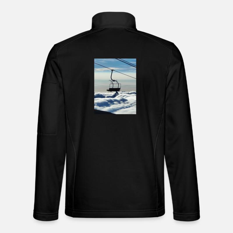 Cloud sea and chairlift - Unisex Softshell Jacket - black