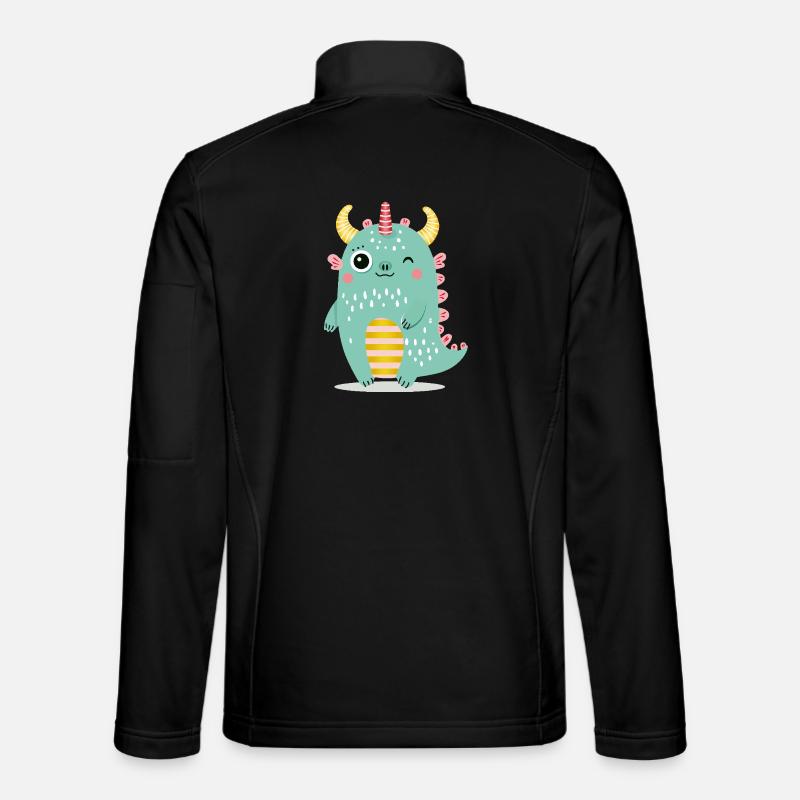 Cute Monster with Colorful Horns Unisex Softshell Jacket