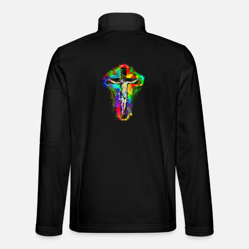 Jesus Christ Kreuz - Unisex Softshelljacke - Schwarz