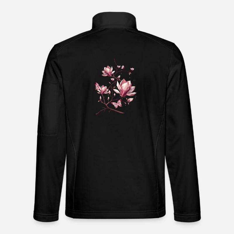Magnolias et papillons – une beauté délicate Veste en tissu softshell Unisexe