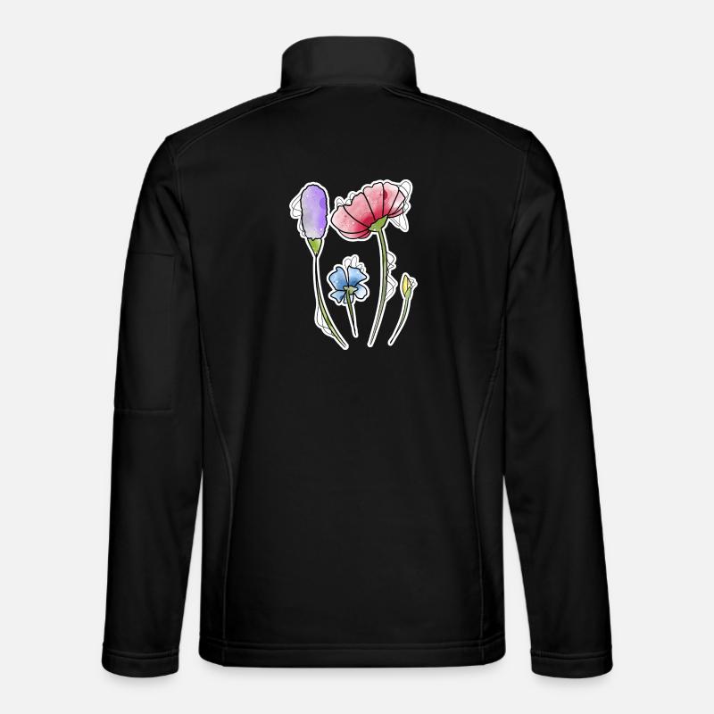 Blumen - Unisex Softshelljacke - Schwarz