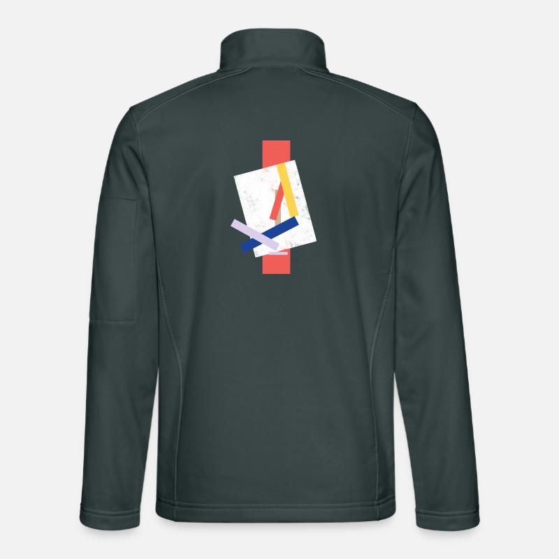 Motif de blocs de couleurs abstraits visage déformé Veste en tissu softshell Unisexe