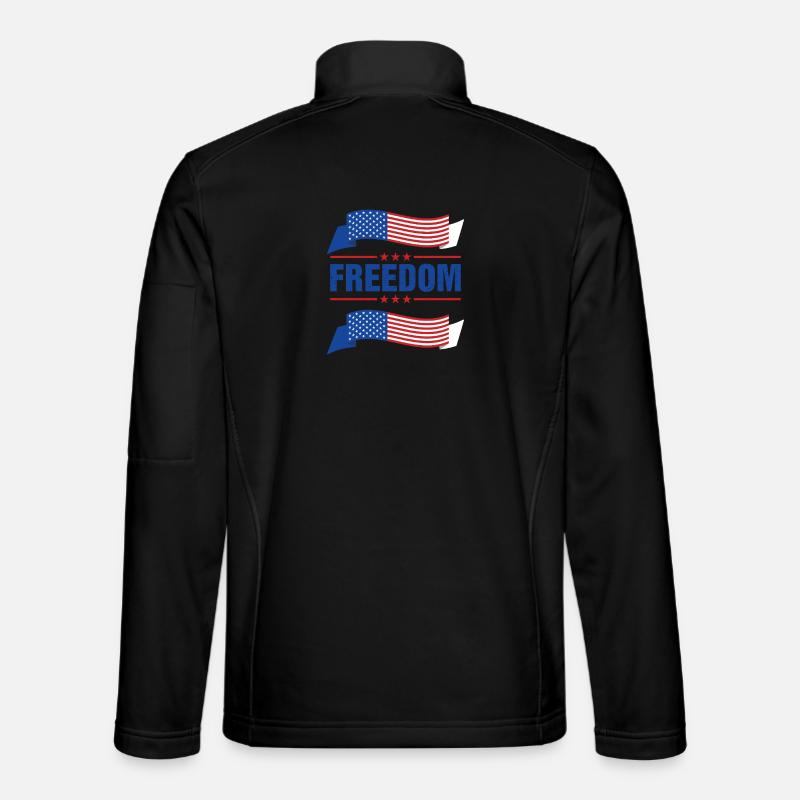 Stylish freedom flag motifs - Unisex Softshell Jacket - black