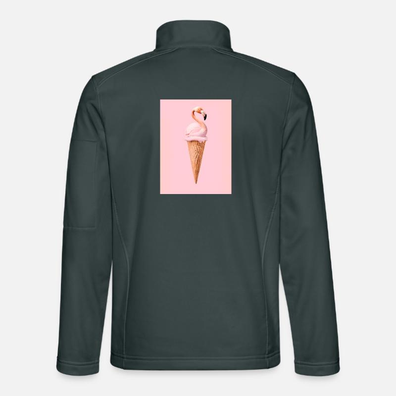 Flamingo-Eis mit Waffeltüte Unisex Softshelljacke