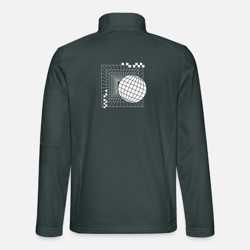 Conception géométrique futuriste de la sphère Veste en tissu softshell Unisexe