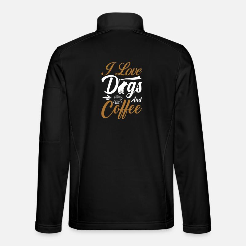 love coffee and dogs - Unisex Softshelljacke - Schwarz