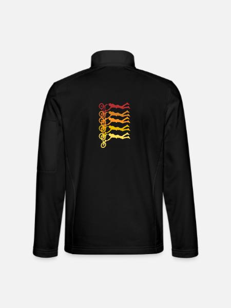 Farbige Radfahrer Silhouetten - Unisex Softshelljacke - Schwarz