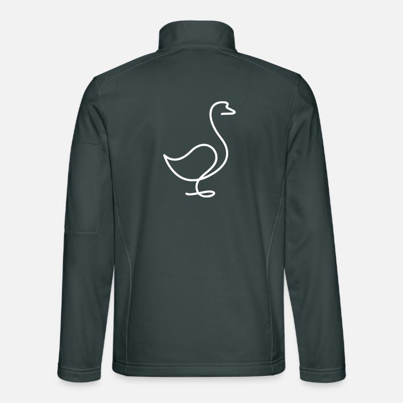 Ente oder Gans Skizze – minimalistisches Motiv Unisex Softshelljacke