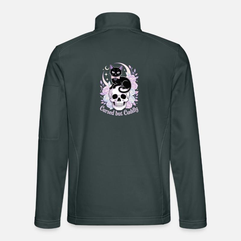 Cursed and Cuddly: Cat Skull Unisex Softshell Jacket