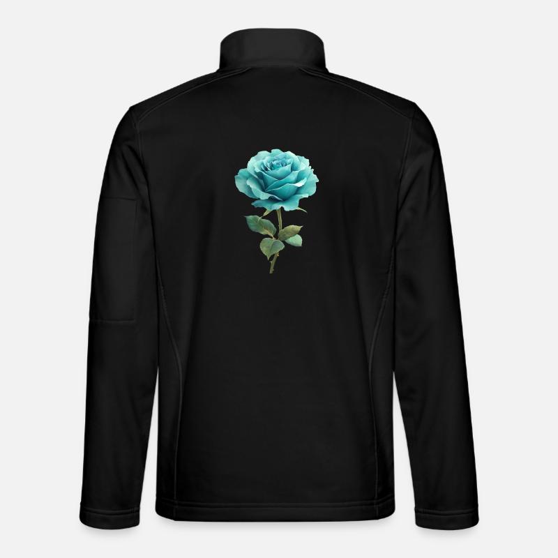 Türkis Blaue Rose - Unisex Softshelljacke - Schwarz