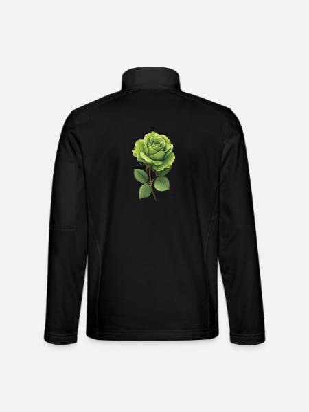 Green Rose - Unisex Softshell Jacket - black