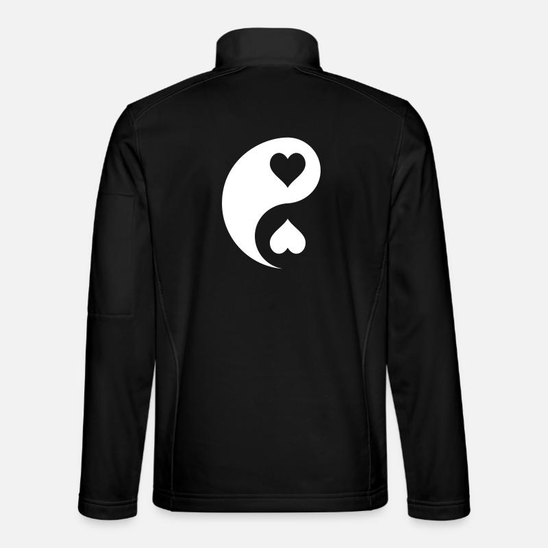 Emblème des cœurs Yin Yang - Veste en tissu softshell Unisexe - noir