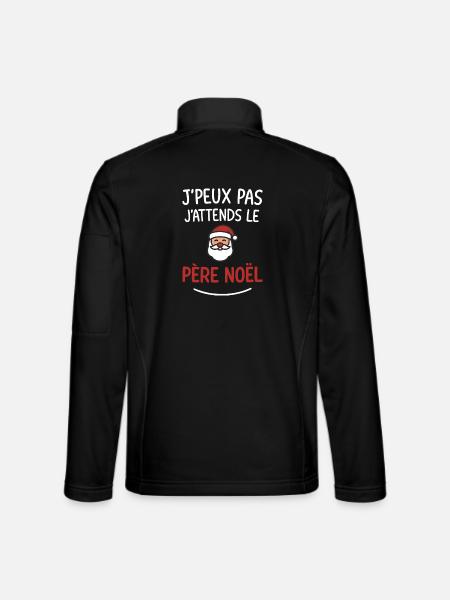 Ich kann nicht, ich warte auf den Weihnachtsmann - Unisex Softshelljacke - Schwarz - Hinten