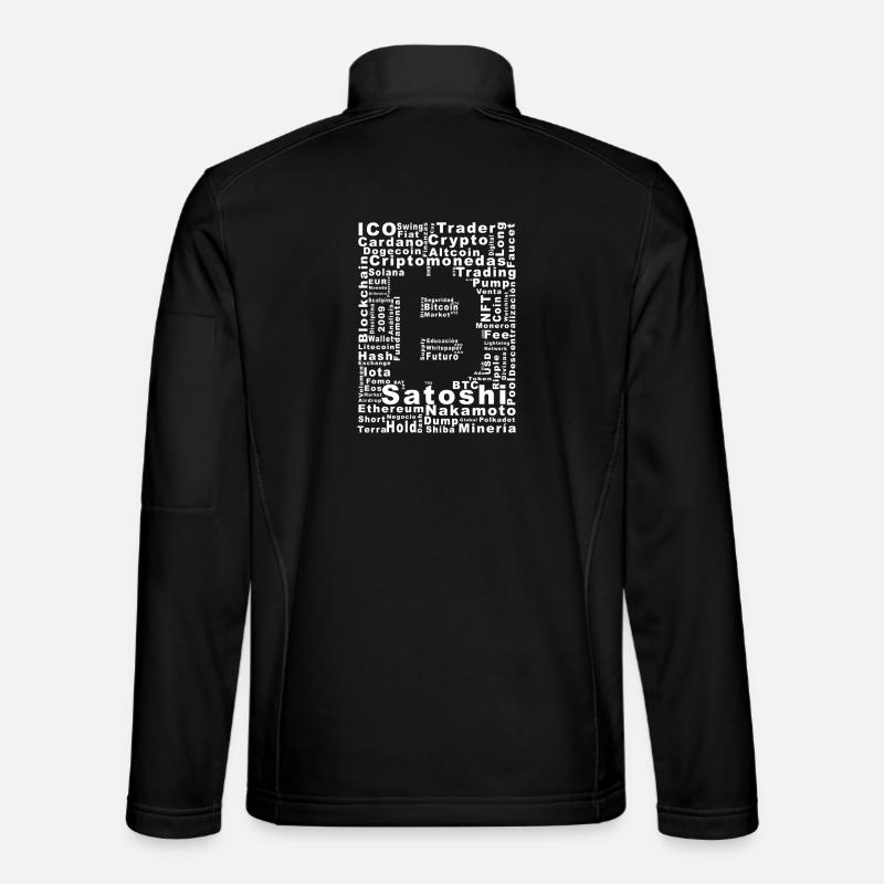 Satoshi Nakamoto Crypto Collage - Unisex Softshell Jacket - black