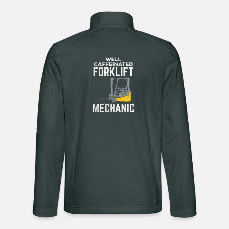 Well Caffeinated Forklift Mechanic Tee Design Unisex Softshelljacke
