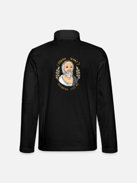 Drôle Socrate, j’ai bu, quelle philosophie graphique - Veste en tissu softshell Unisexe - noir - Dos