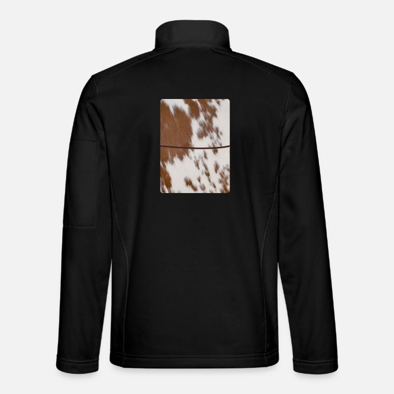 Brown Cowhide Leather Journal - Unisex Softshell Jacket - black