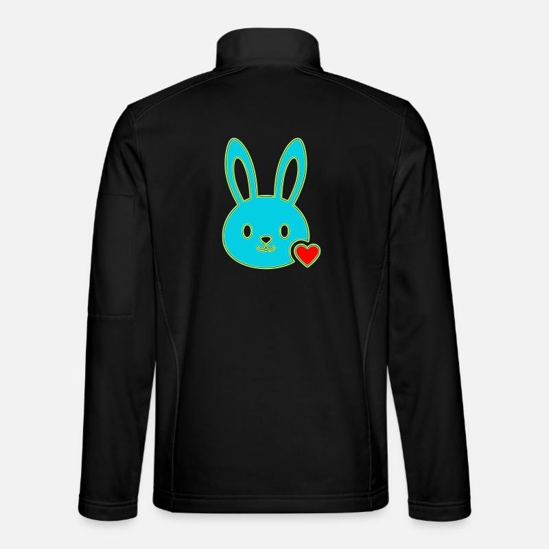 Neon Bunny Head Heart Y2K Cute Vector Unisex Softshell Jacket