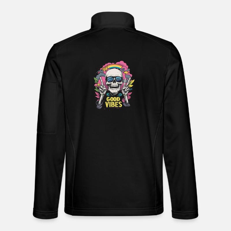 Skull Regenbogen - Unisex Softshelljacke - Schwarz