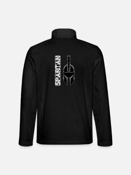 Black grunge spartan helmet - Unisex Softshell Jacket - black