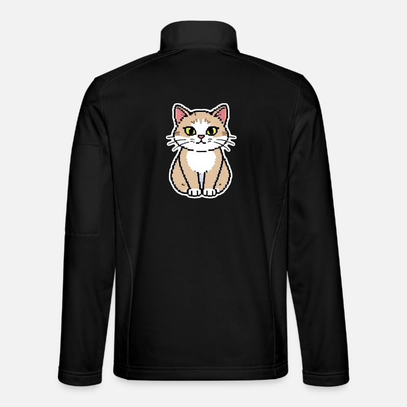 Art pixel chat - Veste en tissu softshell Unisexe - noir