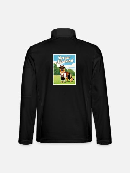 Deutscher Schäferhund in bayerischer Tracht - Unisex Softshelljacke - Schwarz - Hinten