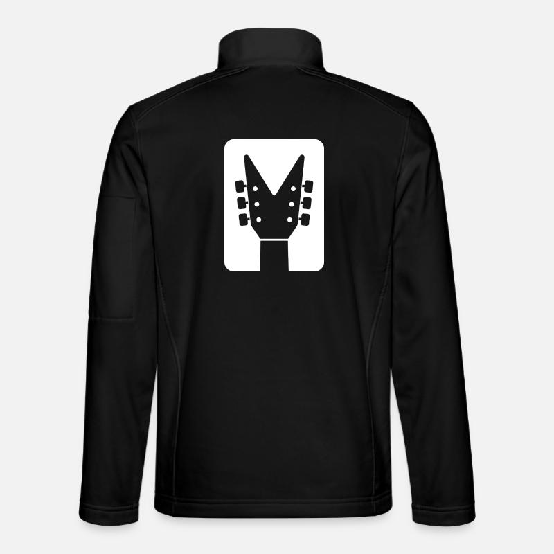 Guitar Headstock Silhouette - Unisex Softshell Jacket - black