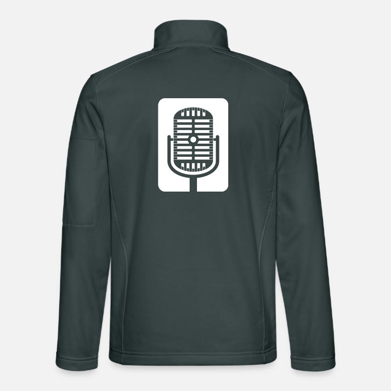 Retro Microphone Emblem Unisex Softshell Jacket