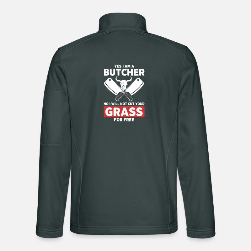 Humor-Schlächter schneidet kein Gras Unisex Softshelljacke
