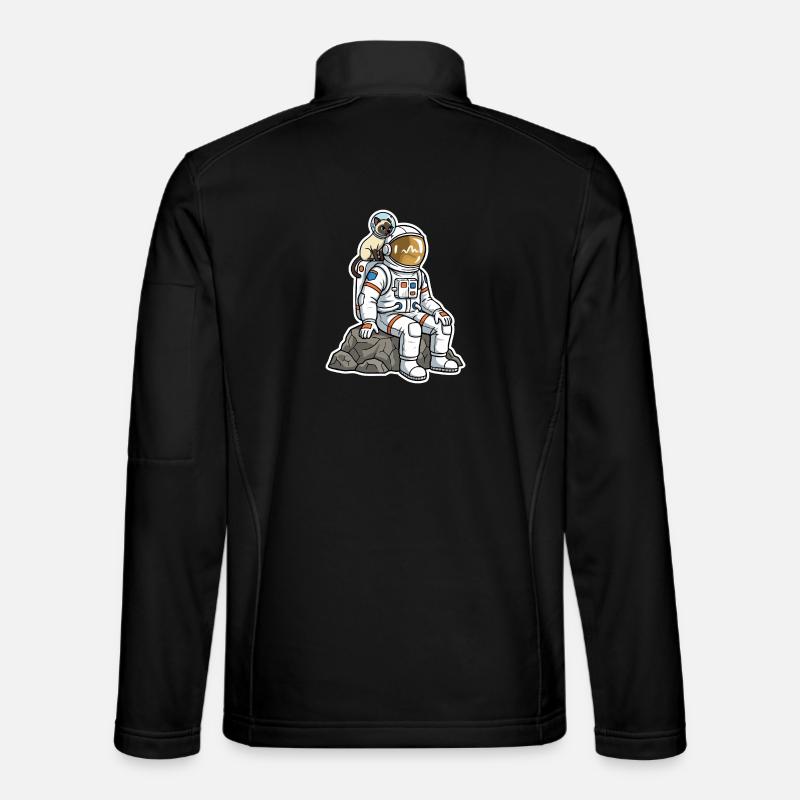 Siamese Cat Astronaut Space Companion - Unisex Softshell Jacket - black