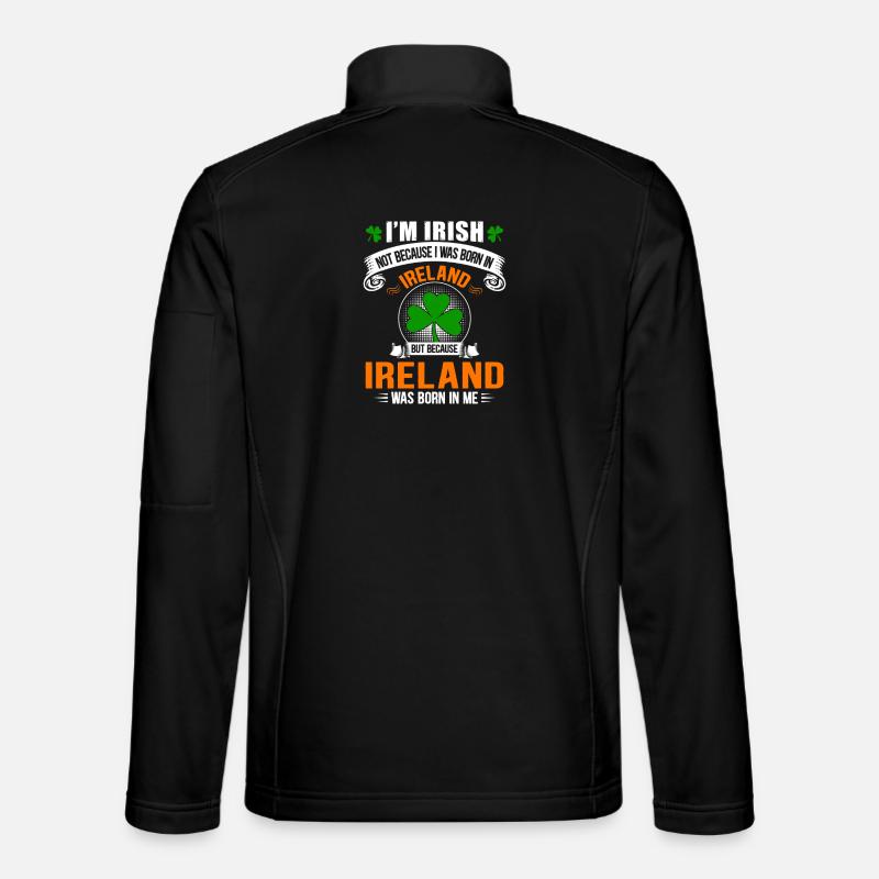 Fierté Irlandaise: née d'Irlande en moi - Veste en tissu softshell Unisexe - noir