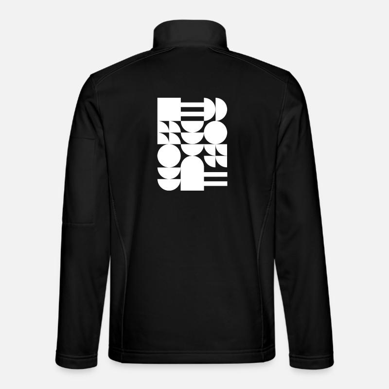 Monochromes geometrisches Mosaik - Unisex Softshelljacke - Schwarz