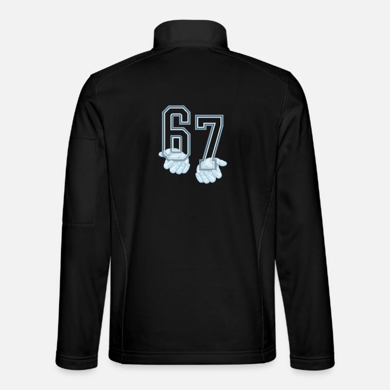 Six Seven 67 Meme - Unisex Softshell Jacket - black
