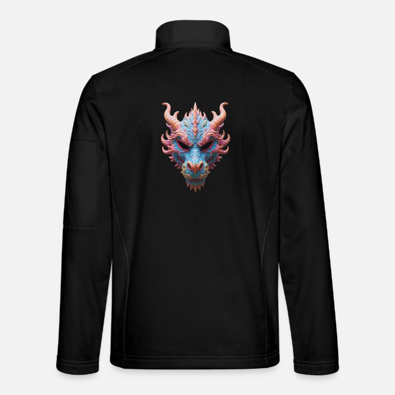Aurora Dragon Mask - Unisex Softshell Jacket - black