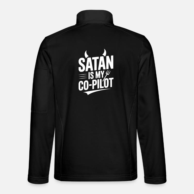 Satan ist mein Co-Pilot - Unisex Softshelljacke - Schwarz