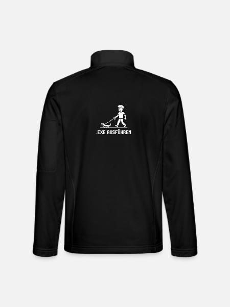 Nerd Witz Entwickler Humor exe ausführen Coder - Unisex Softshelljacke - Schwarz - Hinten