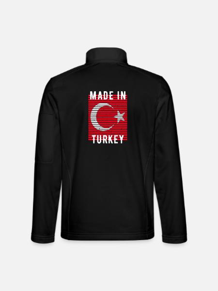 Made In Turkey Türkei Heimatland - Unisex Softshelljacke - Schwarz - Hinten