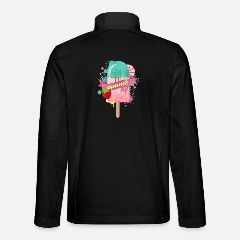Eis am Stiel mit Erdbeere - Unisex Softshelljacke - Schwarz