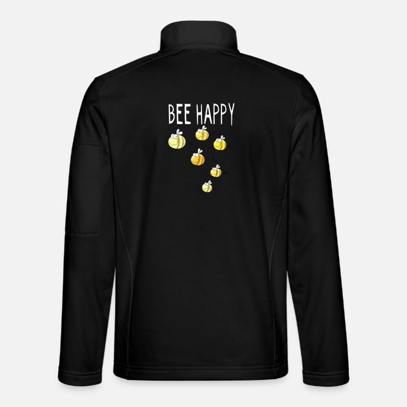 Bee Happy - Biene - Bienen - Hummel - Geschenk - Unisex Softshelljacke - Schwarz