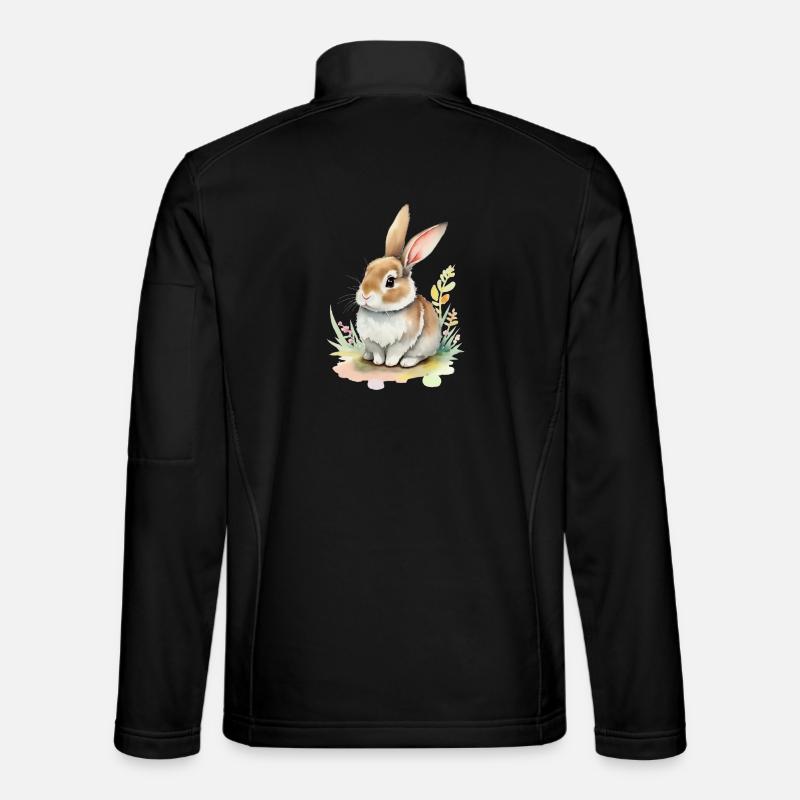 cute bunny - Unisex Softshell Jacket - black
