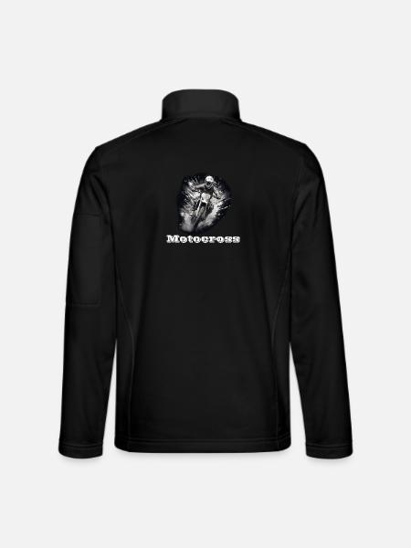 Motocross white - Unisex Softshell Jacket - black